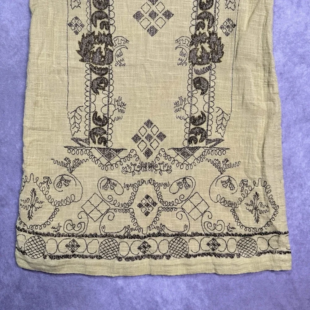 Free People Shift Tunic Dress Hippie Boho Y2K Small Green Lined